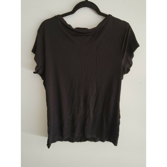 I.N.C Womens Blouse Black Tier Ruffle Short Sleeve Layered Size XL - Picture 5 of 6